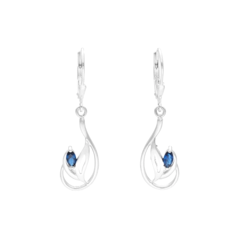 Kolczyki z szafirowymi cyrkoniami srebro