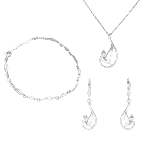 Komplet z cyrkoniami srebro