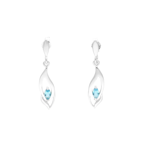 Kolczyki z błękitnymi cyrkoniami srebro