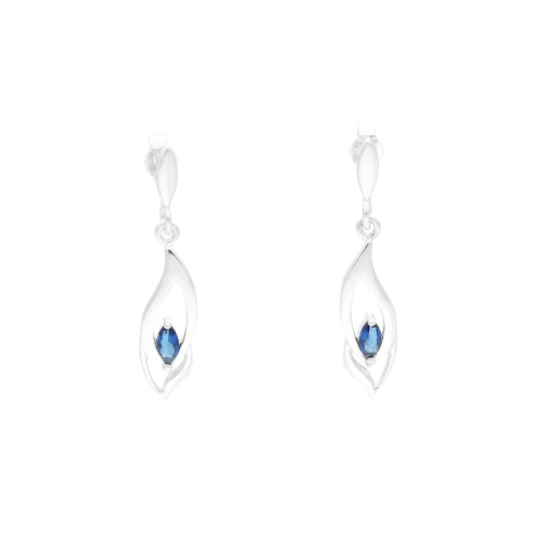 Kolczyki z szafirowymi cyrkoniami srebro