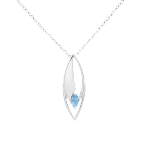 Wisior z błękitną cyrkonią łezka srebro