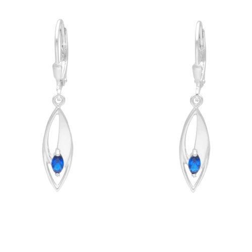 Kolczyki z szafirowymi cyrkoniami łezki srebro