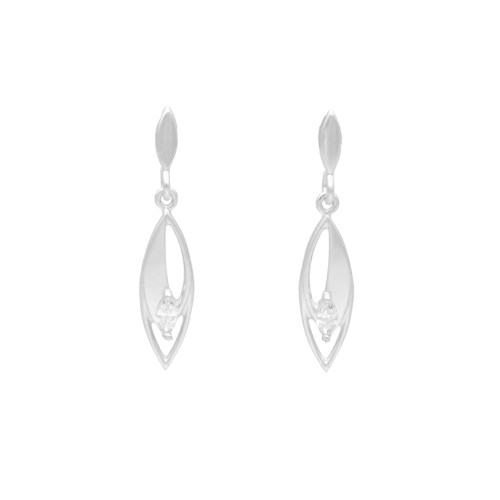 Kolczyki z białymi cyrkoniami łezki srebro