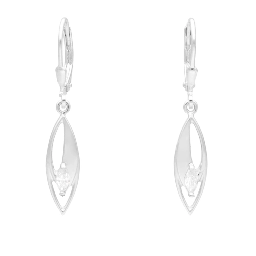 Kolczyki z białymi cyrkoniami łezki srebro