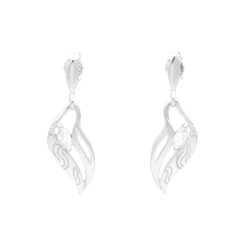 Kolczyki z białymi cyrkoniami srebro