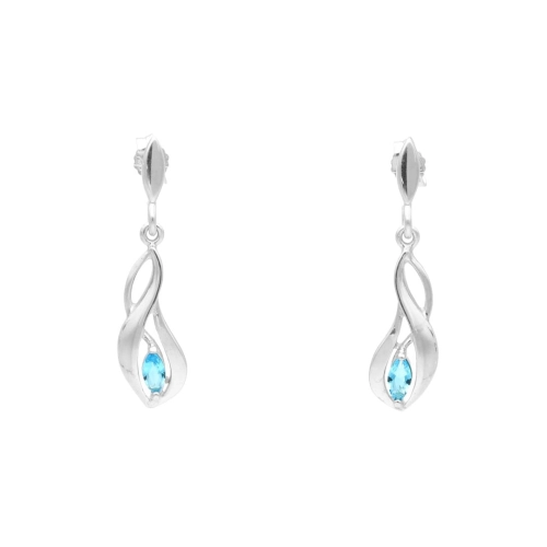 Kolczyki z błękitnymi cyrkoniami srebro