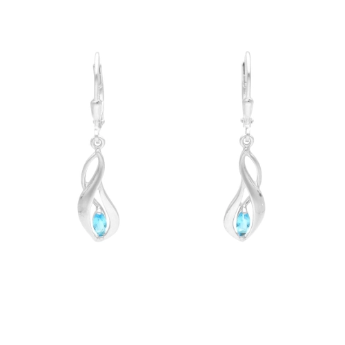 Kolczyki z błękitnymi cyrkoniami srebro