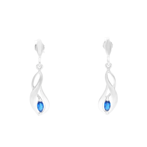 Kolczyki z szafirowymi cyrkoniami srebro