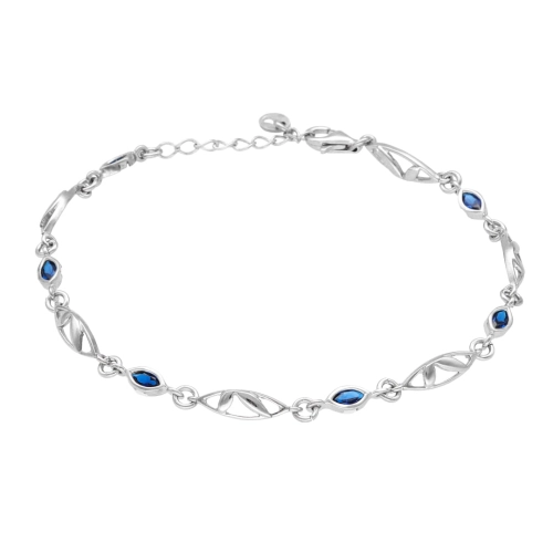  Bransoletka z szafirowymi cyrkoniami srebro