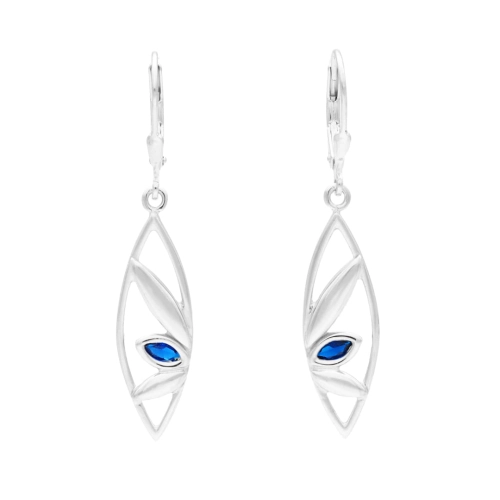 Kolczyki z szafirowymi cyrkoniami łezki srebro