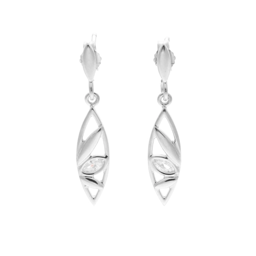 Kolczyki z białymi cyrkoniami łezki srebro