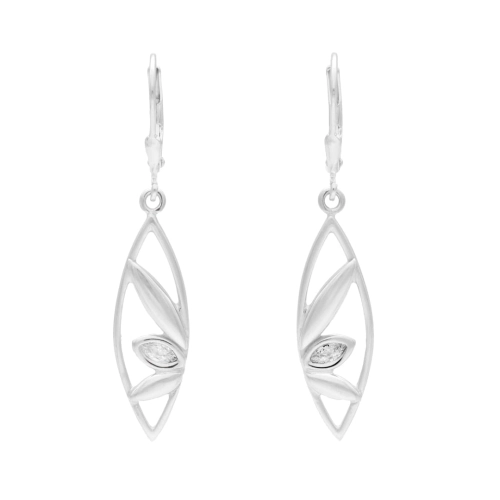 Kolczyki z białymi cyrkoniami łezki srebro