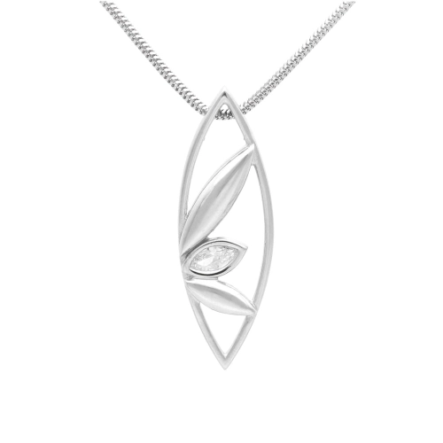 Wisior z białą cyrkonią łezka srebro