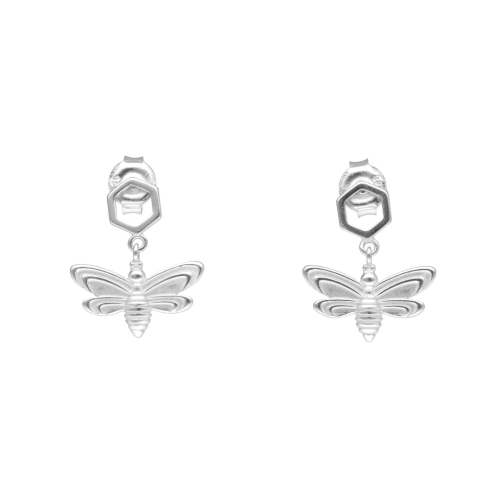 Kolczyki pszczółki srebro rodowane