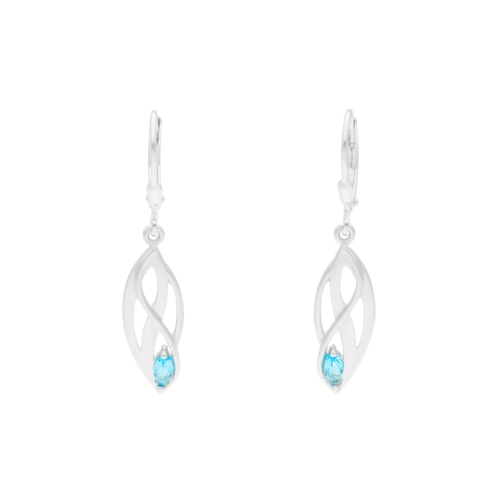 Kolczyki z błękitnymi cyrkoniami srebro