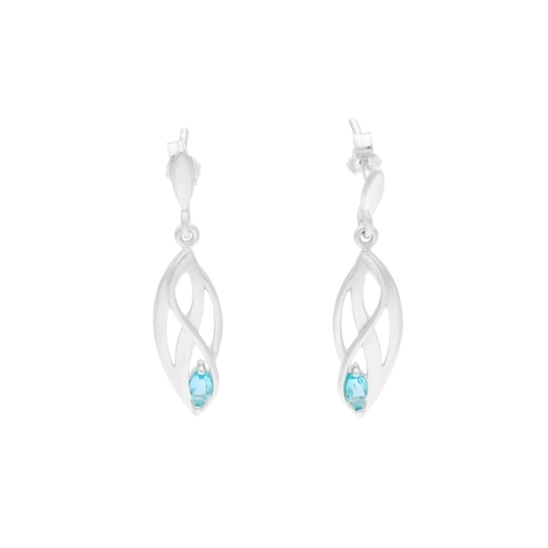 Kolczyki z błękitnymi cyrkoniami srebro