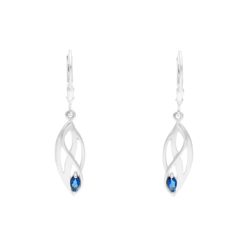 Kolczyki z szafirowymi cyrkoniami srebro