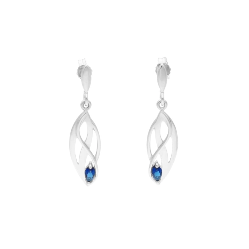 Kolczyki z szafirowymi cyrkoniami srebro