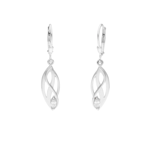 Kolczyki z białymi cyrkoniami srbro