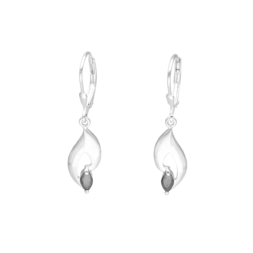 Kolczyki z czarnymi cyrkoniami srebro