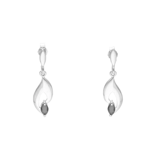 Kolczyki z czarnymi cyrkoniami srebro