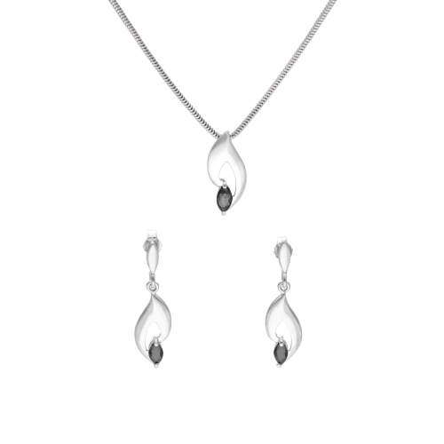 Komplet z czarnymi cyrkoniami srebro