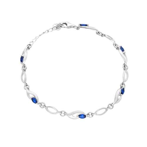 Bransoletka z szafirowymi cyrkoniami srebro