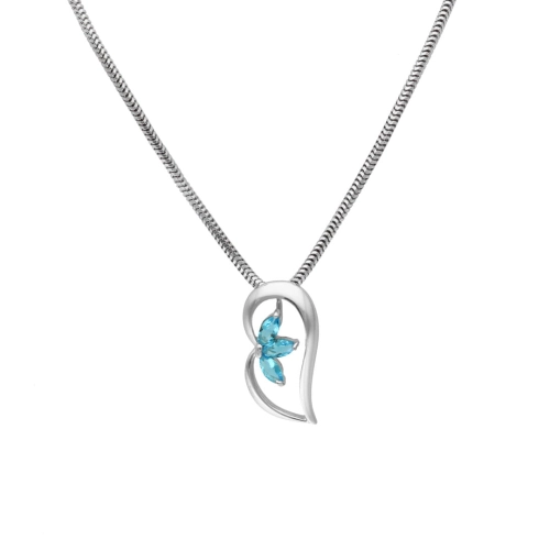 Wisior z błękitnymi cyrkoniami srebro