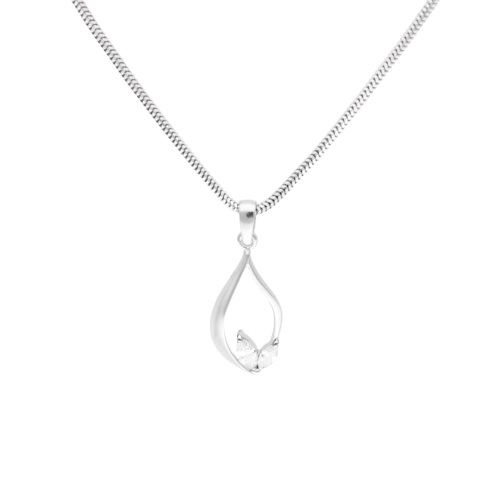 Wisior z białymi cyrkoniami srebro