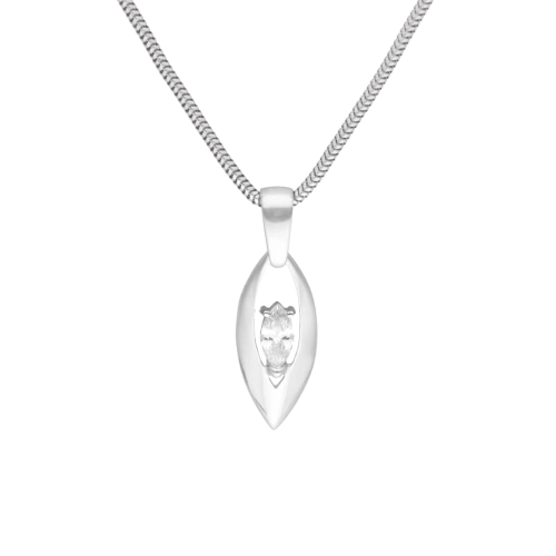 Wisior z białą cyrkonią srebro