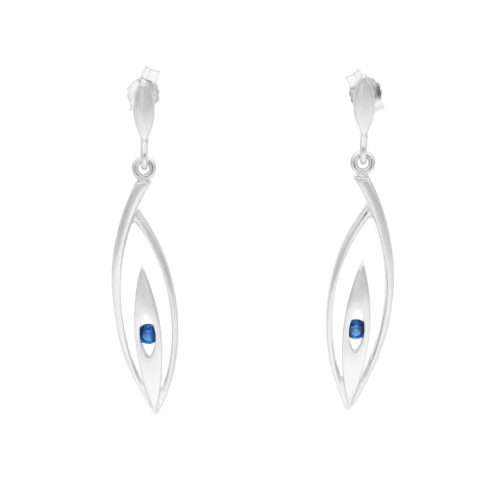 Kolczyki z szafirowymi cyrkoniami srebro