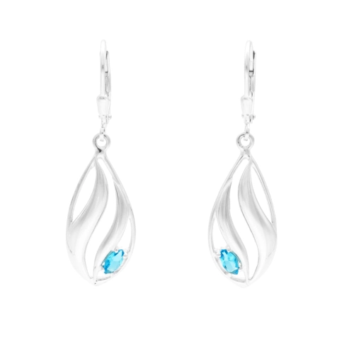 Kolczyki z błękitnymi cyrkoniami srebro