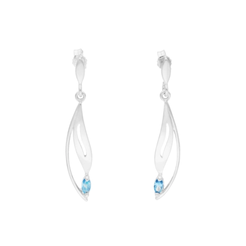 Kolczyki z błękitnymi cyrkoniami srebro