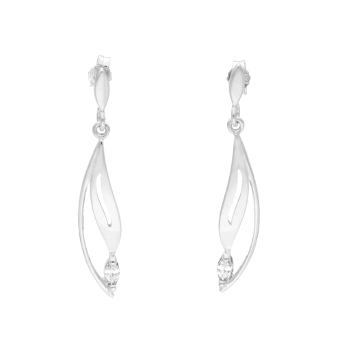 Kolczyki z białymi cyrkoniami srebro