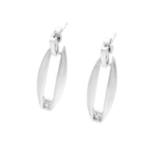 Kolczyki z białymi cyrkoniami srebro