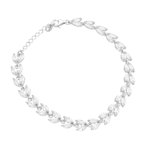 Bransoletka z białymi cyrkoniami srebro