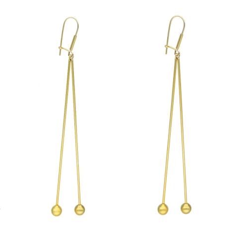 Długie kolczyki geometryczne kulki srebro pozłacane