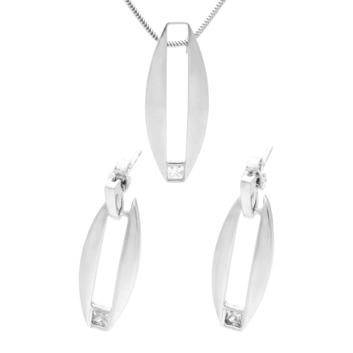 Klasyczny komplet z cyrkoniami srebro