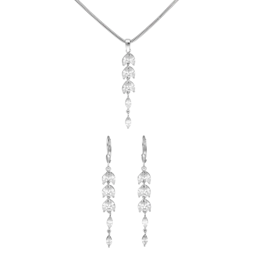 Efektowny komplet z cyrkoniami srebro