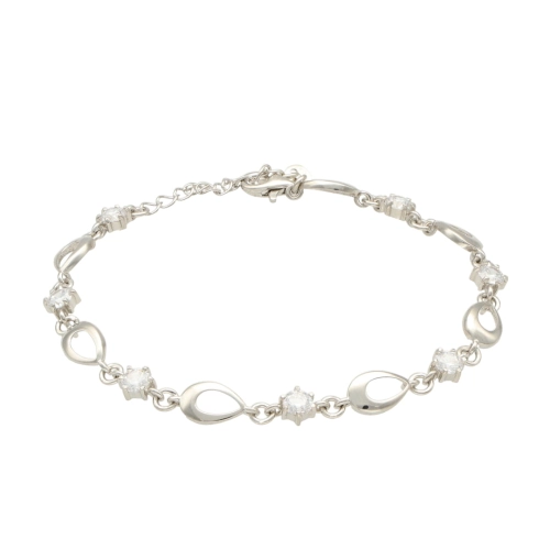 Bransoletka z cyrkoniami łezki srebro