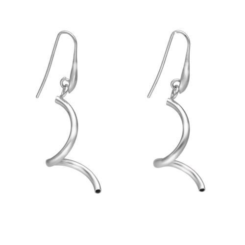 Kolczyki geometryczne świderki srebro rodowane