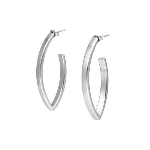 Efektowne kolczyki gładkie haki srebro rodowane