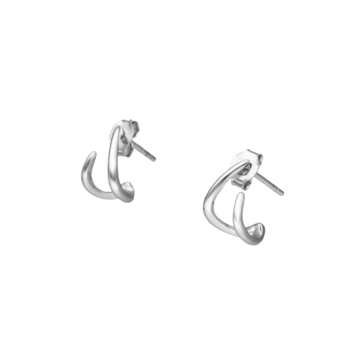 Kolczyki geometryczne zawijane srebro rodowane