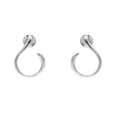 Kolczyki geometryczne zawijane srebro rodowane