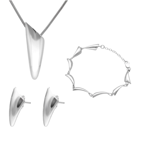 Komplet geometryczne trójkąty srebro