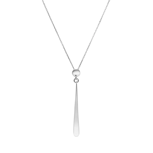 Naszyjnik krawatka przestrzenna pałeczka srebro rodowane