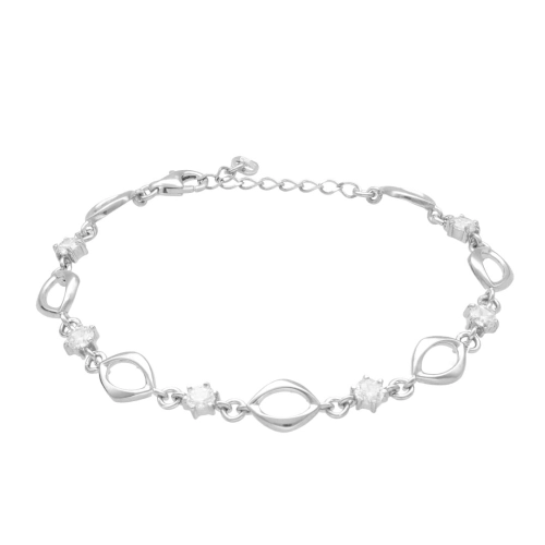 Bransoletka z cyrkoniami łezki srebro