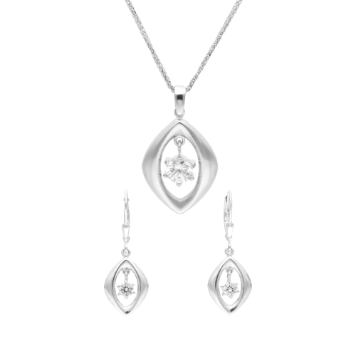 Komplet z cyrkoniami łezka srebro