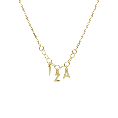 Naszyjnik imię Iza srebro pozłacane