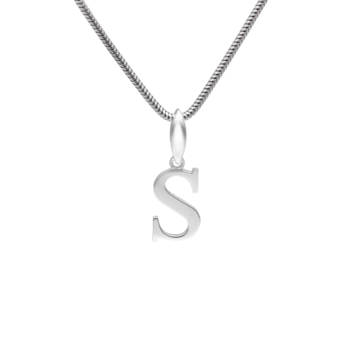 Wisiorek literka S srebro rodowane